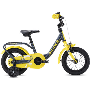 S'COOL NIXE Acier 12" Kids Bike Grey/Yellow 2020 0